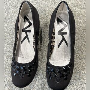 Anne Klein Sport Black Embellished wedge Heels 6.5
